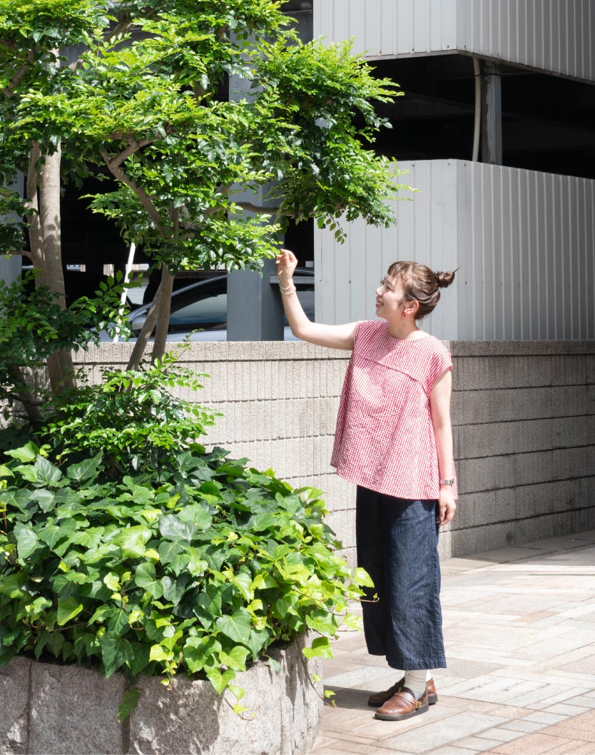 ギンガムチェックブラウス